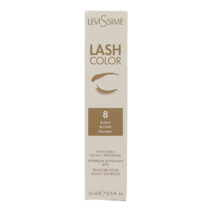 Levissime Tinte para Pestañas y Cejas Lash Color 8 Rubio, Tono Rubio Profesional, 15 ml Levissime Tinte para Pestañas y Cejas Lash Color 8 Rubio, Tono Rubio Profesional, 15 ml