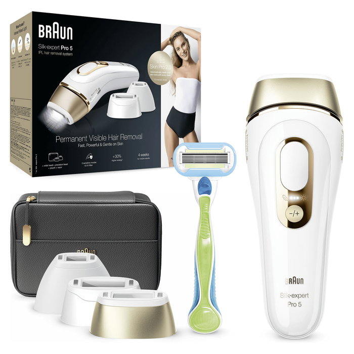 Braun Silk-expert Pro 5 PL5243 Depiladora IPL Oro Blanco 125 disparos