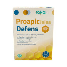 SAKAI Proapic Jalea Real Defens 20 Ampollas, Suplemento Alimenticio de Jalea Real y Propóleo