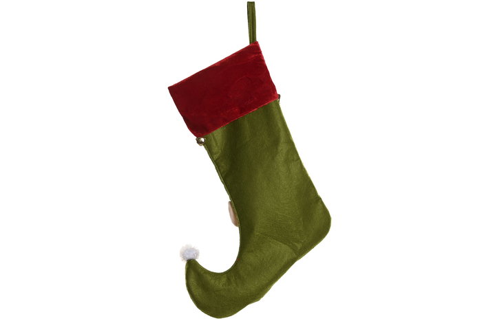 DKD Home Decor Calcetín Navidad Tradicional Rojo Verde 5 x 56 x 35 cm (6 Unidades)