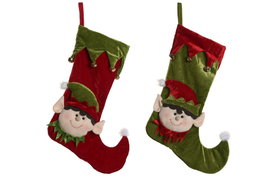 DKD Home Decor Calcetines de Poliéster Elfo Surtido de 2 Colores