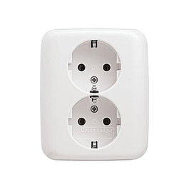 BUSCH-JAEGER 202 EUJ-214 Doble toma de corriente Schuko Blanca