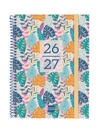 FINOCAM Agenda Escolar Secundaria 2026-27 Espiral Tapa PP 155x212 con Goma Tropical