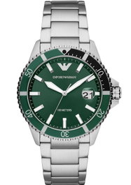 Armani AR11338 con Esfera Verde y Correa Plateada