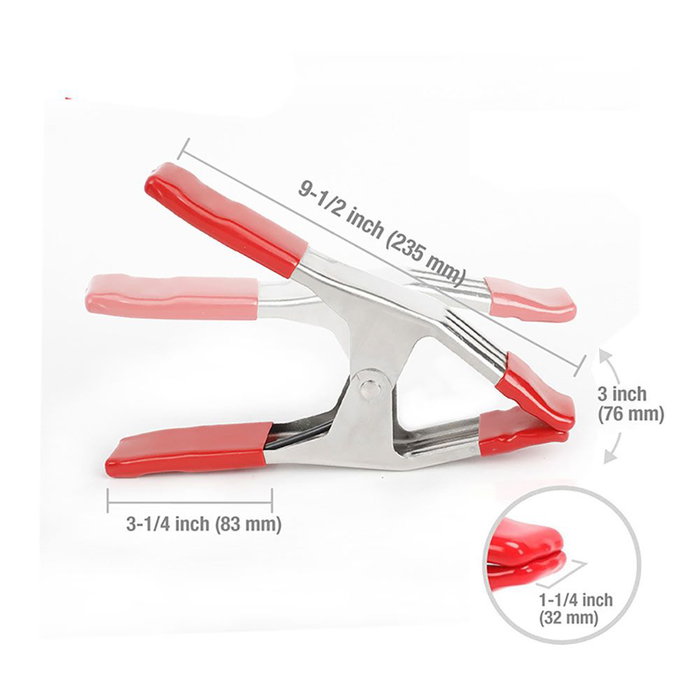 Workpro Pinza de Resorte de Acero 75 mm con Puntas Recubiertas de PVC y Muelle Cincado Antioxido