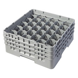 CAMBRO Cesta de lavado 30 comp. 3 alturas Gris claro
