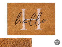 Giftdecor Felpudo 40x60 cm Hello Fibra de Coco y Plástico PVC (Set de 10)