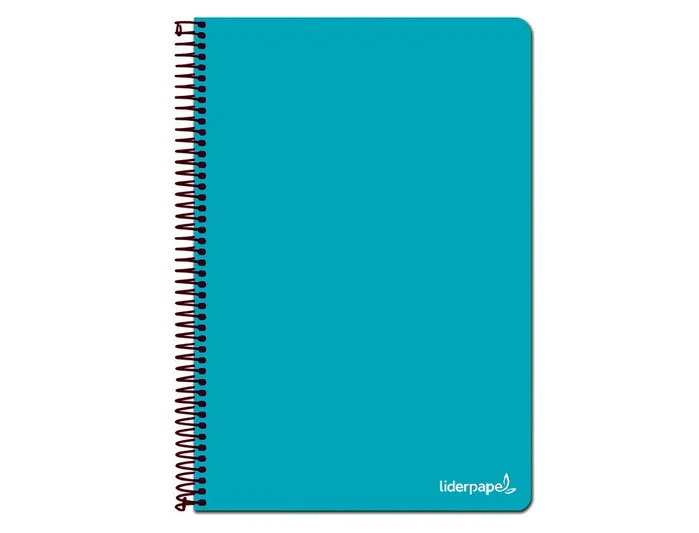 Liderpapel Cuaderno espiral folio 80h con margen turquesa