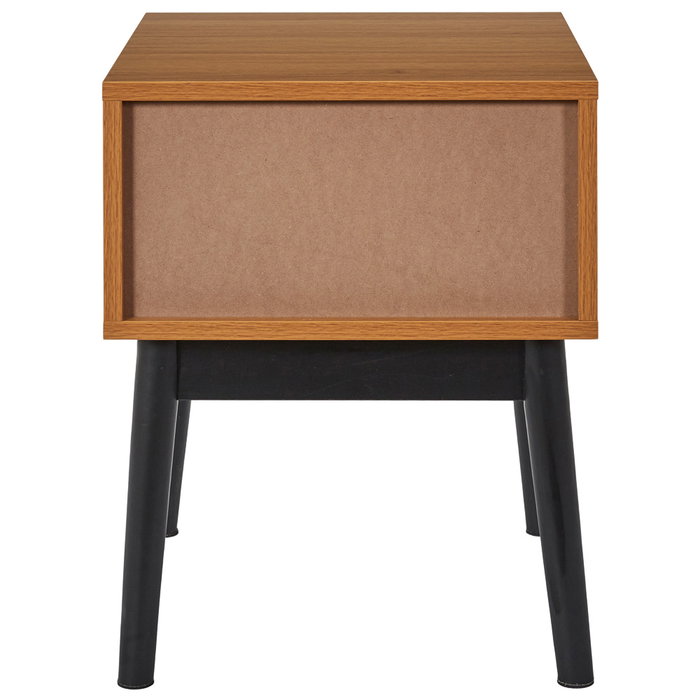 Home Deco Factory Mesita De Noche Con Cajón Lounge 40x40 cm h.50 cm Estructura Panelado Partículas MDF Patas Pino Tirador Dorado Mate