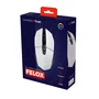 Trust GXT 109W Felox Ratón Gaming para Mano Derecha, USB Tipo A, Óptico 6400 DPI, 6 Botones Programables, LED Multicolor, Cable 1.5m, Blanco
