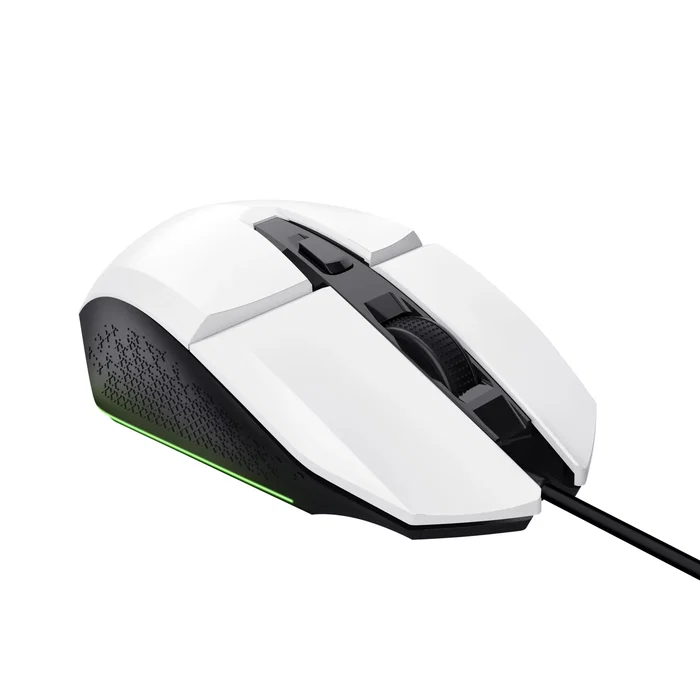 Trust GXT 109W Felox Ratón Gaming para Mano Derecha, USB Tipo A, Óptico 6400 DPI, 6 Botones Programables, LED Multicolor, Cable 1.5m, Blanco