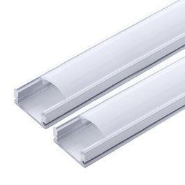 Greenice Pack 2 Perfil de Aluminio para LEDs Difusor Opal Tira 2M