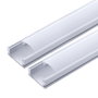 Greenice Pack 2 Perfil de Aluminio para LEDs Difusor Opal Tira 2M