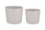 Ibergarden Set de 2 Macetas de Cerámica Cilindro Gris