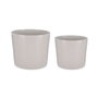 Ibergarden Set de 2 Macetas de Cerámica Cilindro Gris