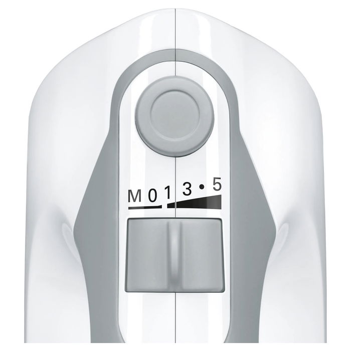 Bosch Batidora de Mano ErgoMixx MFQ36440 450 W - Blanca con Varillas y Ganchos para Amasar, 5 Velocidades, Turbo