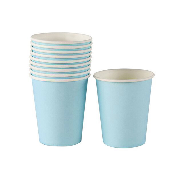 Algon Set 24 Vasos de Cartón Azul Baby 200 cc 7.1 x 7.1 x 7.7 cm (18 Unidades)