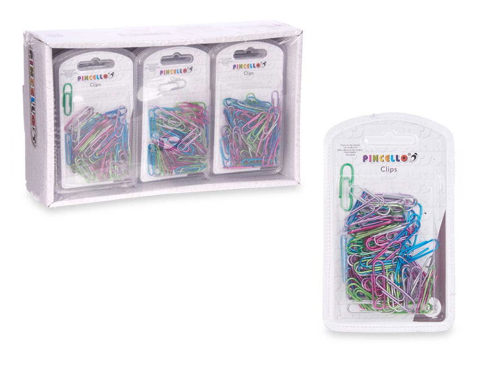 PINCELLO Set 80 Clips Metalizados Pequeños 2.8 x 11.5 x 1.5 cm Multicolor Metal (Set de 24)