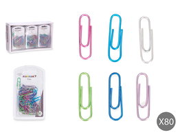 PINCELLO Set 80 Clips Metalizados Pequeños 2.8 x 11.5 x 1.5 cm Multicolor Metal (Set de 24)