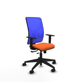 PIQUERAS Y CRESPO Silla de oficina Motilla Naranja y Azul