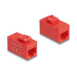 DeLOCK Módulo Keystone RJ45 hembra a RJ45 hembra Cat.6A UTP rojo 90641