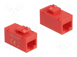 DeLOCK 90641 Módulo Keystone RJ45 Hembra a RJ45 Hembra Cat.6A UTP Rojo