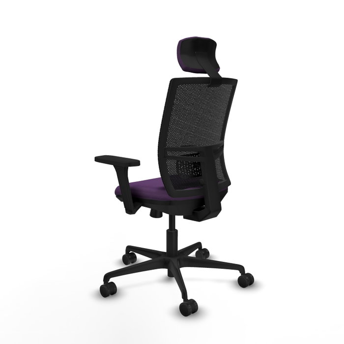 PIQUERAS Y CRESPO Silla de oficina Yunquera con mecanismo Sincro/Traslack, Morado y Negro