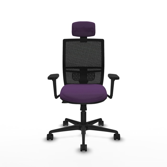 PIQUERAS Y CRESPO Silla de oficina Yunquera con mecanismo Sincro/Traslack, Morado y Negro