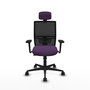 PIQUERAS Y CRESPO Silla de oficina Yunquera con mecanismo Sincro/Traslack, Morado y Negro