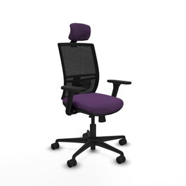 PIQUERAS Y CRESPO Silla de oficina Yunquera con mecanismo Sincro/Traslack, Morado y Negro