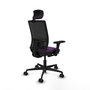 PIQUERAS Y CRESPO Silla de oficina Yunquera con mecanismo Sincro/Traslack, Morado y Negro