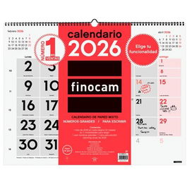 Finocam XL-540x420 mm Calendario De Pared Mixto Neutro 2026 Español
