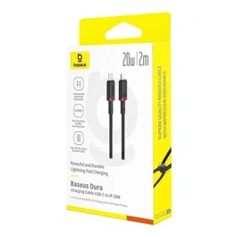 Baseus Dura Cable de Carga Rápida Tipo C 20W 2m Negro/Rojo