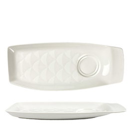 Summa SCATTA Fuente con Aro de Porcelana para Vajilla, 30.5x13x2.5 cm (Set de 4)