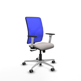 PIQUERAS Y CRESPO Silla de oficina Motilla con mecanismo Sincro, Blanco y Azul