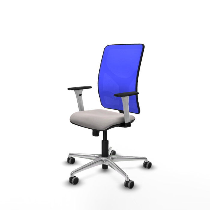 PIQUERAS Y CRESPO Silla de oficina Motilla con mecanismo Sincro, Blanco y Azul PIQUERAS Y CRESPO Silla de oficina Motilla con mecanismo Sincro, Blanco y Azul