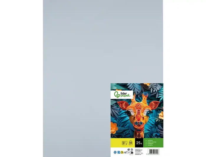 Liderpapel Cartulina Gris 50x65 cm 240g/m2 (25 hojas)