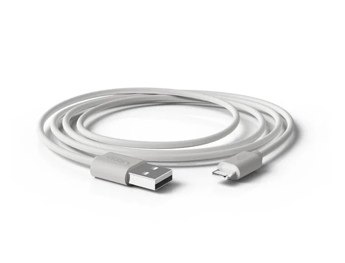 Groovy Cable USB 2.0 a Apple Lightning para iPhone, iPad (desde modelo 5) - 1.5 metros - Color Blanco - Carga y Sincronización