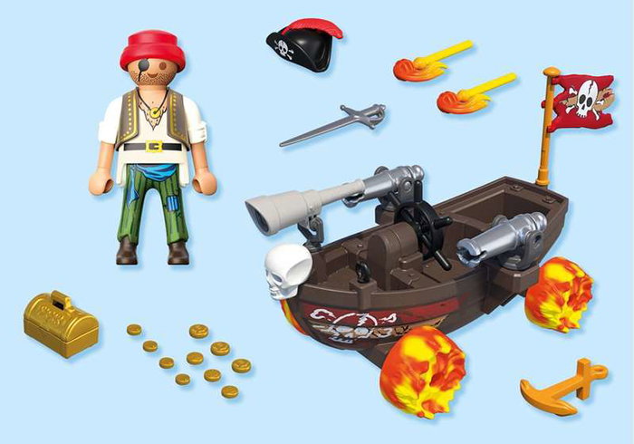 Playmobil Barco Pirata Racing de Plástico para Niños a Partir de 3 Años