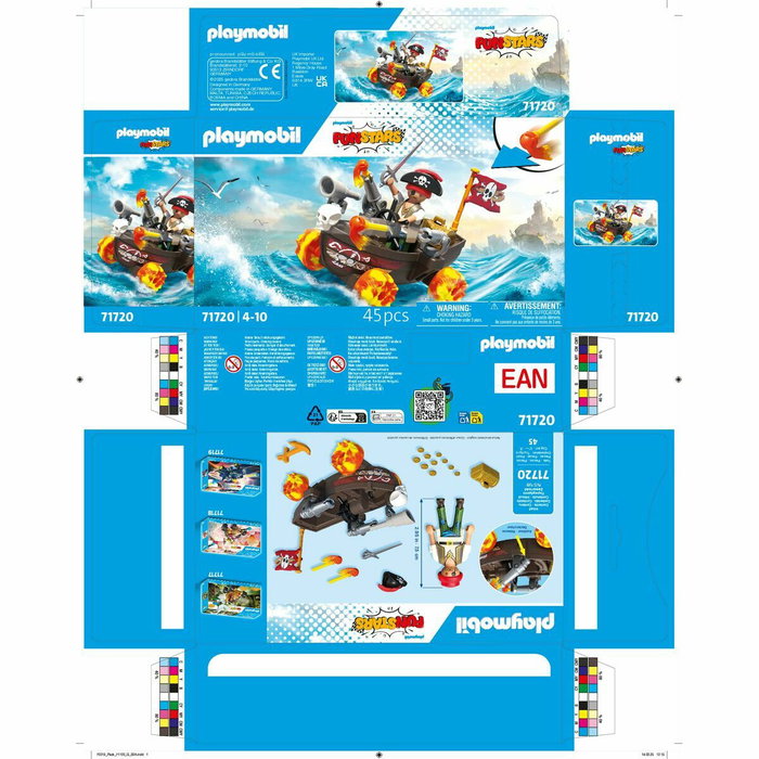 PLAYMOBIL Barco de Carreras Pirata Funstars 71720 PLAYMOBIL Barco de Carreras Pirata Funstars 71720