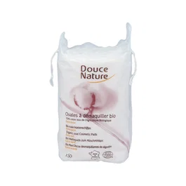 Douce Nature Discos Desmaquillantes XL Extrasuaves de Algodón 100% Bio - 50 Unidades