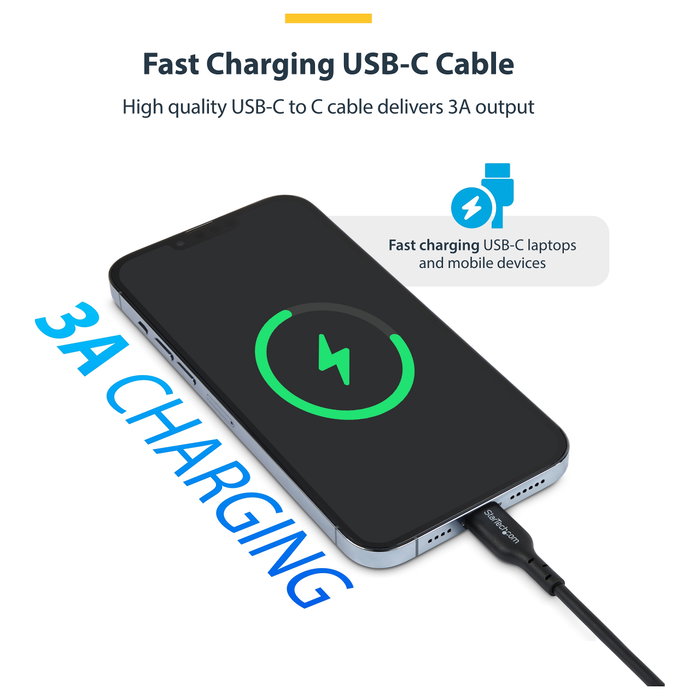 StarTech.com Cable de Carga USB-C de 3m 60W PD Negro