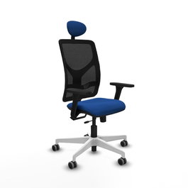 PIQUERAS Y CRESPO Silla de oficina Motilla con mecanismo Sincro/Traslack Azul y Negro