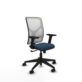 PIQUERAS Y CRESPO Silla de oficina Motilla con Mecanismo Sincro, Azul marino y Blanco