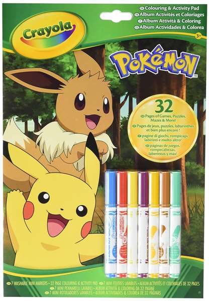Crayola Libro de Actividades Pokémon con 7 Rotuladores Lavables