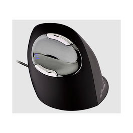 Evoluent VMDS Ratón Vertical Ergonómico para Diestros con 6 Botones y Cable USB Tipo A Negro Plata