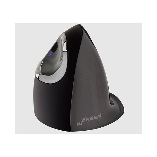 Evoluent VMDS Ratón Vertical Ergonómico para Diestros con 6 Botones y Cable USB Tipo A Negro Plata