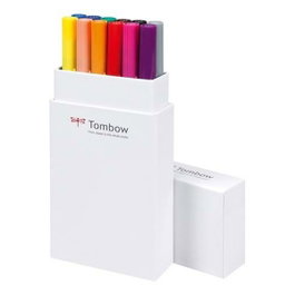 Tombow Estuche 12 Rotuladores Dual Brush Doble Punta Pincel Colores Primarios