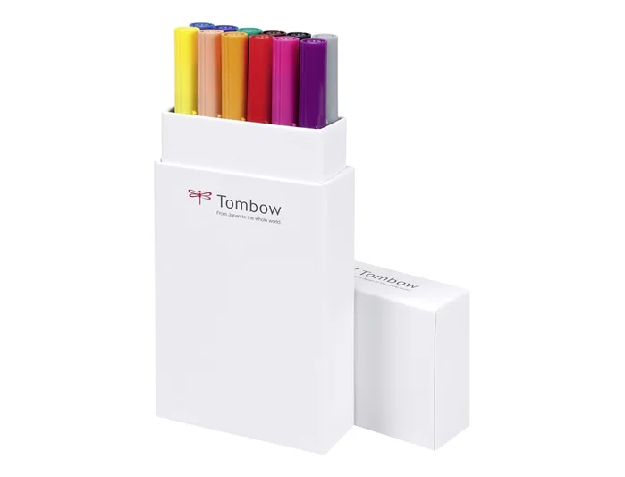 Tombow Estuche 12 Rotuladores Dual Brush Doble Punta Pincel Colores Primarios
