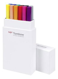 Rotulador Tombow Doble Punta Pincel Colores Primarios Estuche De 12